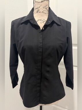 Vintage Fenomenon Classic Collar Tailored Button-Front Shirt w/Split 3/4 Sleeve